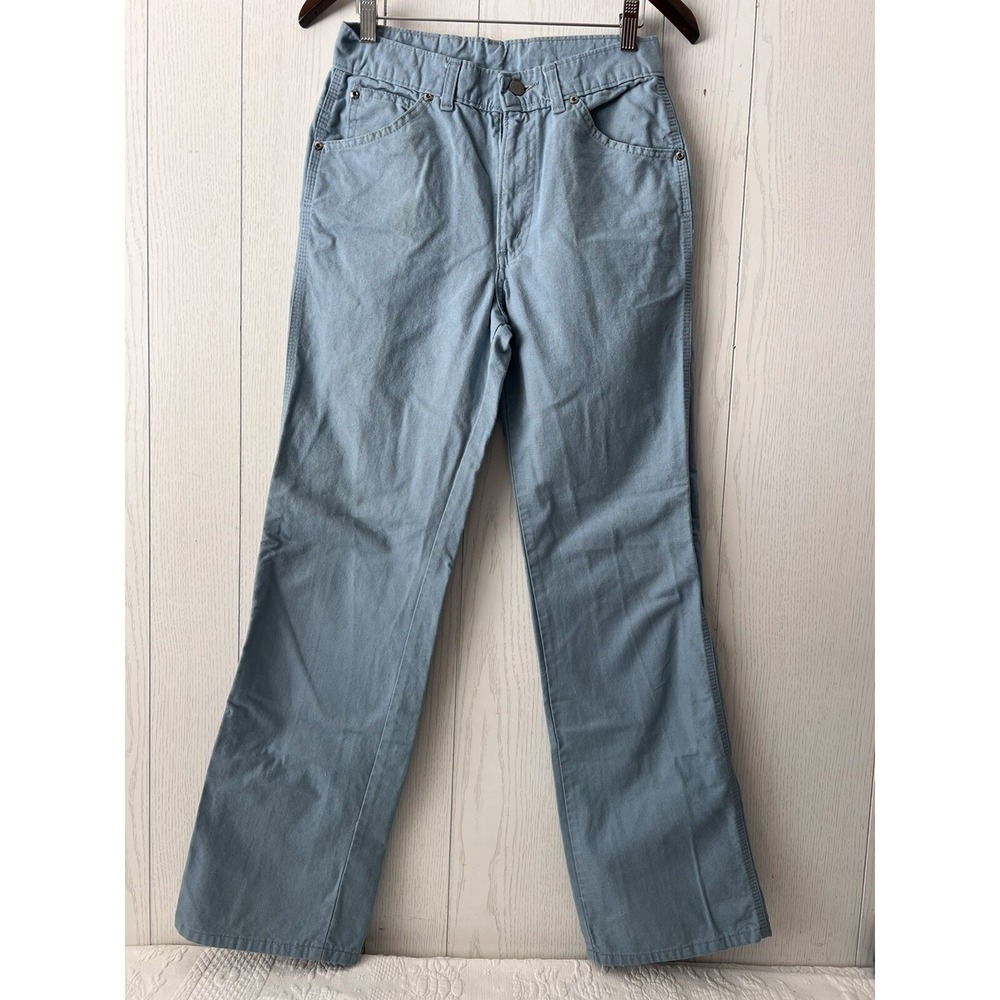 Vintage 1970's - 80's Men's H.I.S. Bootcut Pants 30x32 (28x31) Baby‎ Blue